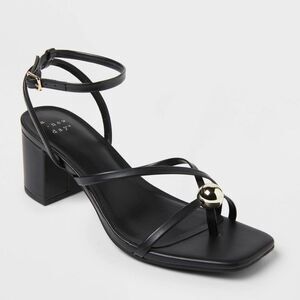 A New Day - Women's Phoebe Strappy Ball Ornament Heels - A New Black